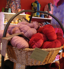 Inish Knits Basket of Yarn on Table