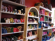 Inish Knits Yarn Store Wall of Wool Yarn in Leelanau